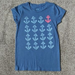 Mini Boden anchor shirt, size 4-5